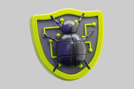 Preview: Cyber Security Shield With Malware Bug