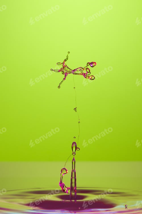 Preview: Splash of colorful liquid with high speed flash