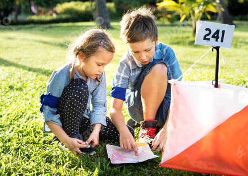Preview: Kids finding direction on a map