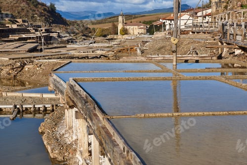 Preview: Antique salt platforms in Basque Country. Salinas de Anana. Spain