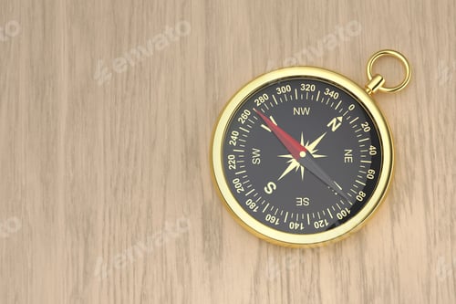Preview: Modern gold compass