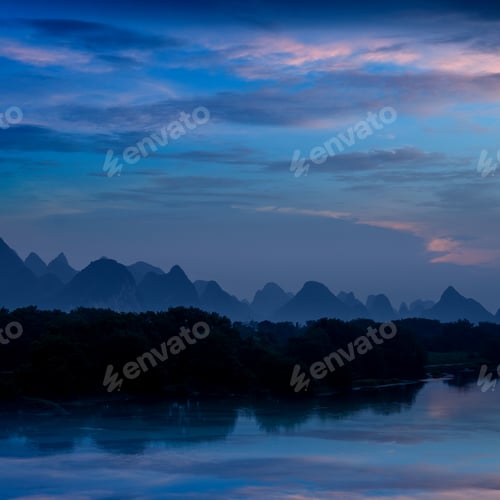 Preview: karst mountain landscape and reflection