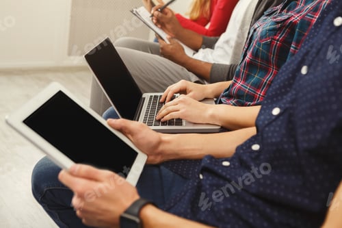 Preview: Business Corporate Meeting Of Unrecognizable Successful Team, Copy Space. Office Discussion