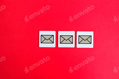 Preview: three white squares with an email icon.