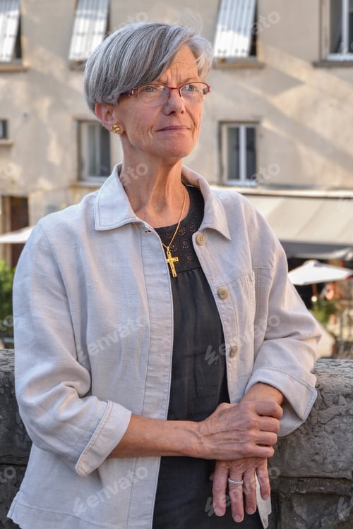 Preview: Portrait of a 70 year old gray-haired woman