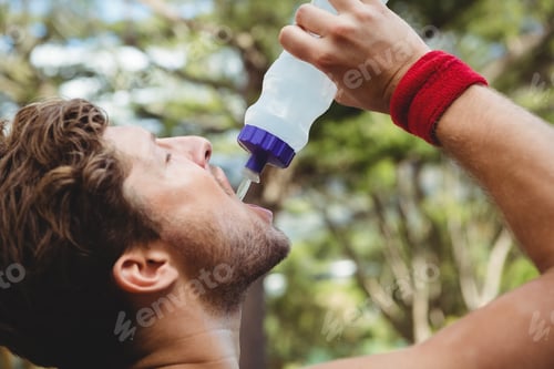 Preview: Close up of man drinking water