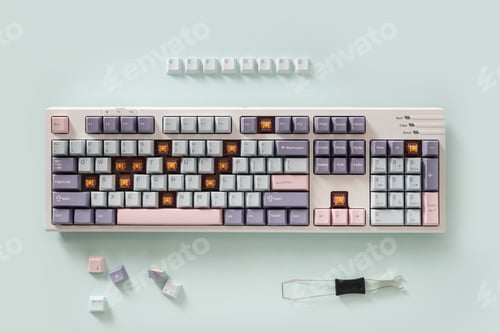 Preview: Modern mechanical keyboard. Custom build keyboard.