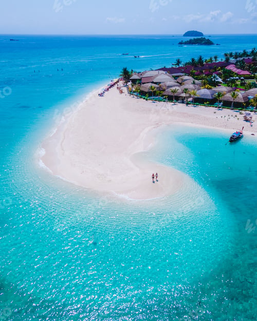 Preview: Koh Lipe Island Southern Thailand with turqouse colored ocean and white sandy beach at Ko Lipe