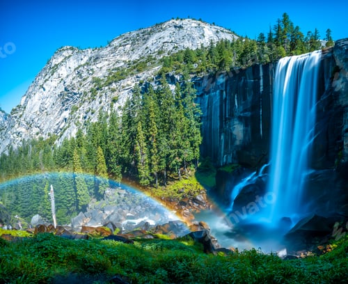 Preview: Long exposure of the Vernal Falls waterfall in Yosemite National Park. California, United States