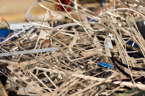 Preview: Scraps of Shiny Metal Pieces in a Chaotic and Densely Cluttered Arrangement