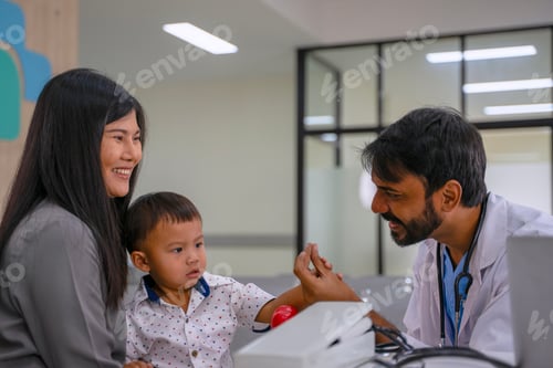 Preview: The mother and child go to visit a doctor at hospital.