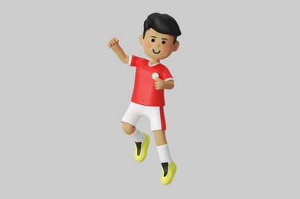 Preview: Joyful cartoon soccer player
