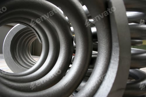 Preview: large steel springs inside the factory
