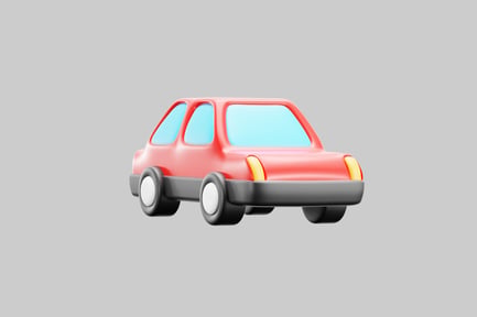 Preview: Cartoon red car vehicle asset