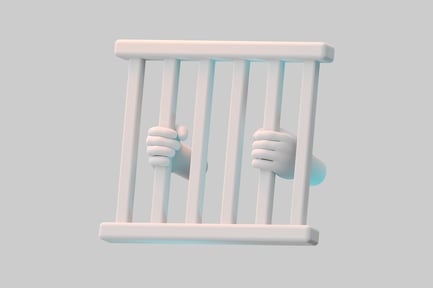 Preview: Cartoon hand prison bars asset