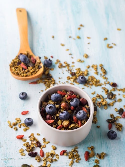 Preview: Matcha green tea granola with berries