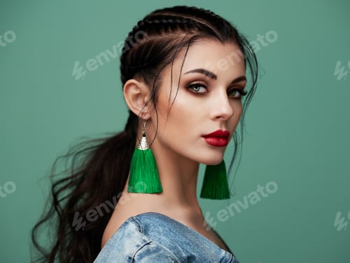 Preview: Portrait beautiful woman with jewelry