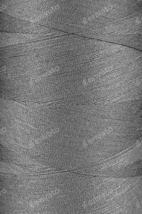 Preview: Texture Of Gray Color Threads In Spool Close Up, Macro