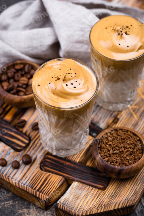 Preview: Dalgona whipped coffee with milk