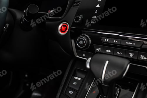 Preview: details of stylish car interior, leather interior