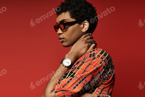 Preview: Stylish Young Man in Plaid