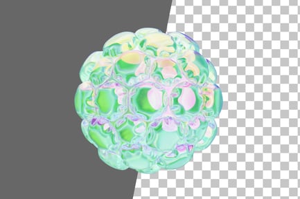 Preview: Tied Ball Balloon Chrome 3D Icon