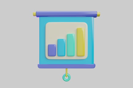 Preview: Colorful bar chart presentation stand