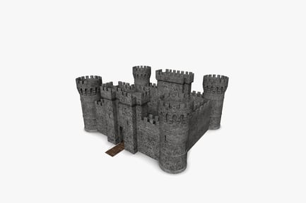 Preview: Medieval castle with multiple towers and ramps