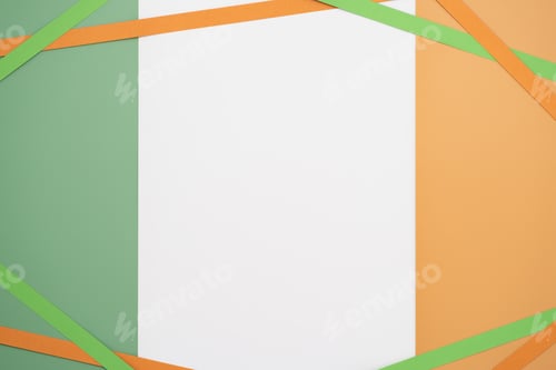 Preview: Irish flag made from color paper and paper strips