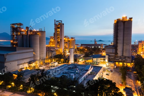 Preview: Cement factory at night