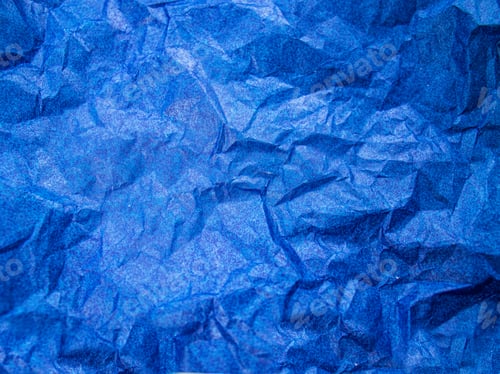 Preview: texture of matte blue crumpled paper background, paper textures and backgrounds, vibrant blue