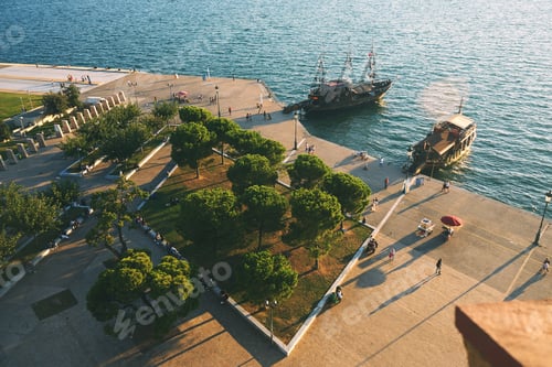 Preview: THESSALONIKI, GREECE - SEPTEMBER 29.2016: Sightseeing boat on th