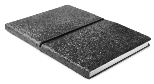 Preview: Stylish black glitter notebook isolated on white