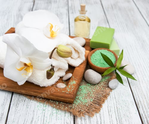 Preview: Spa products and white orchids