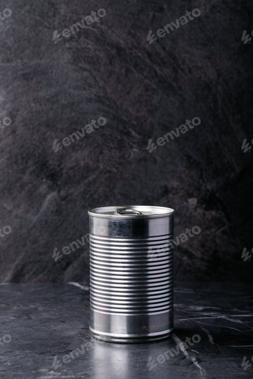 Preview: Canned food in metal cans