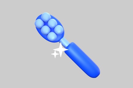 Preview: Cartoon hairbrush blue shiny bristles