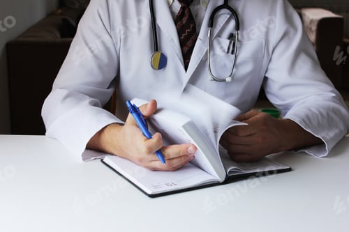 Preview: Ukrainian Professional doctor working in hospital office