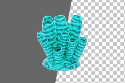 Preview: Teal Finger Coral 3D Icon