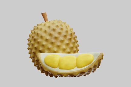Preview: Durian fruit with slice detail