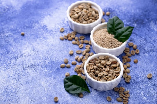 Preview: Fresh organic green coffee beans.