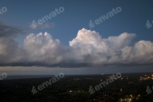 Preview: Amazing sunset skyscape. Evening sky with bright colorful orange and yellow clouds