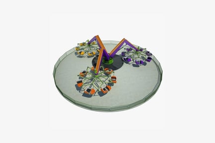 Preview: Circular amusement park ride with central crane structure