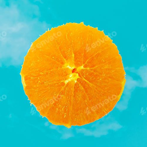 Preview: Fresh Orange minimal art Flat lay design