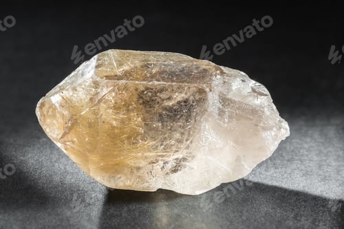Preview: Quartz with Rutile Crystal Mineral Stone on Black