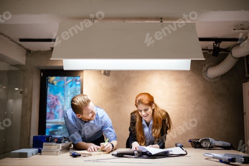 Preview: People working in modern beautiful workshop