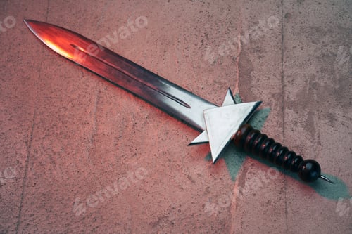 Preview: Single short sword from ancient rome on floor