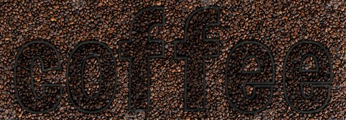 Preview: Coffee Bean Background with Inscription in Lettering Art