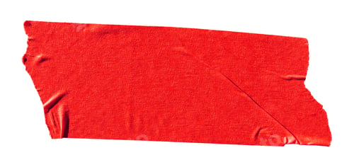 Preview: Red paper masking tape with realistic wrinkles isolated on white background. with clipping path