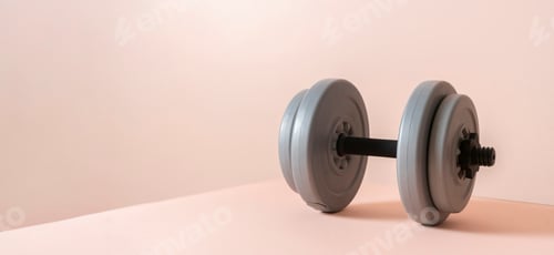 Preview: single grey weight dumbbell, sport body building equipment isolated on the color background