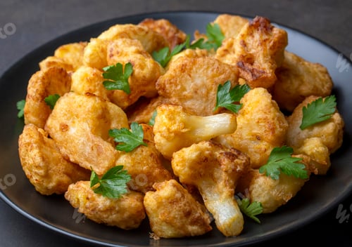 Preview: Fried in batter Cauliflower florets served (Turkish name; karnabahar kizartmasi)